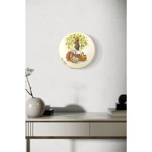 Handmade Embroidery Art | Girl with Orange Basket